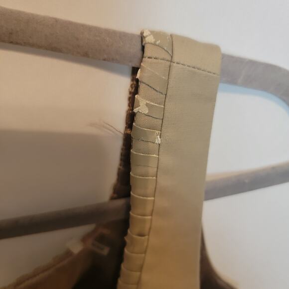 Tahari Light Tan Square Neck Faux Leather Neck Gisella Sheath Mini Dress Size 4 - Picture 4 of 11